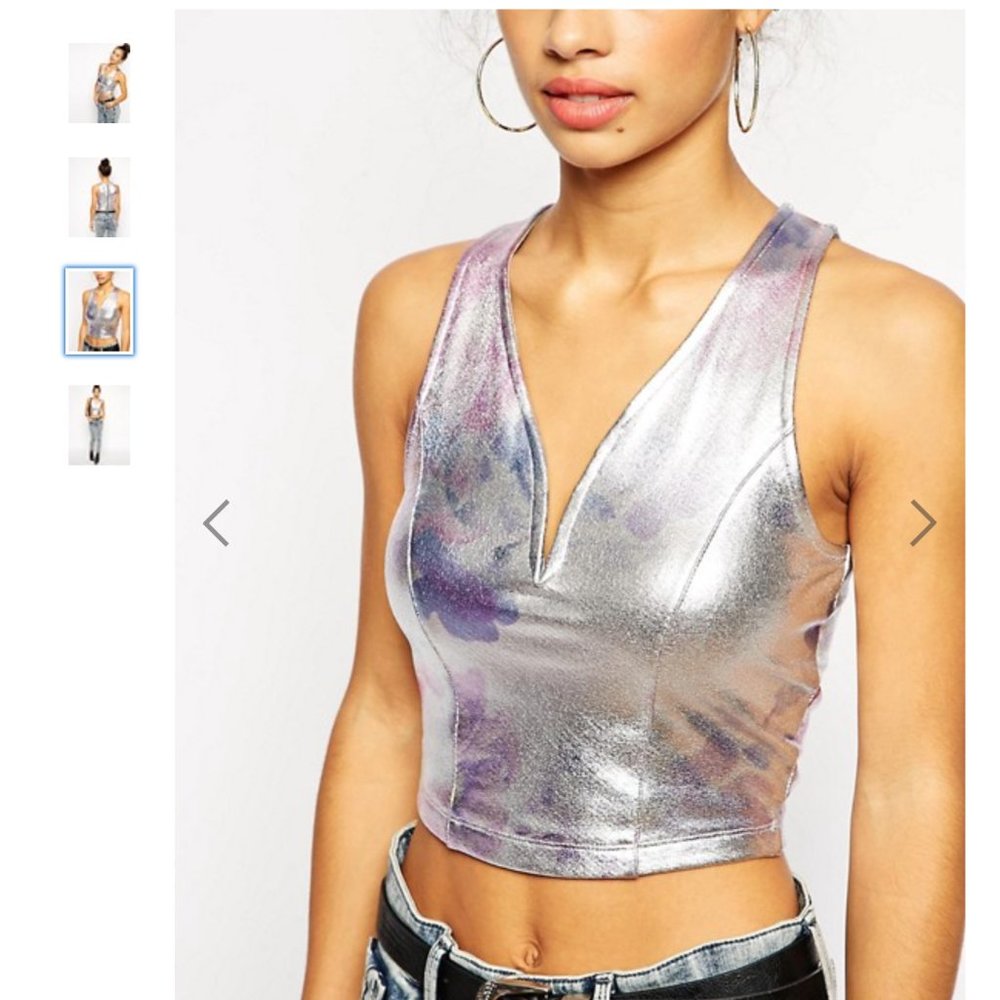 Asos metallic crop top NWT